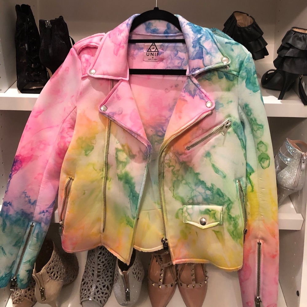 UNIF Moto Jacket RARE Tie Dye